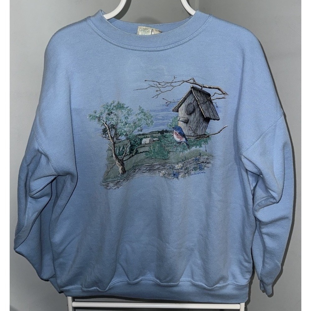 Northern Reflections Nature Birdhouse Crewneck Sweatshirt Vintage Lg Made In USA